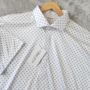 Collars & Co Polo Shirt Mens Size 2XL White Pebble Beach Diamond Semi Spread
